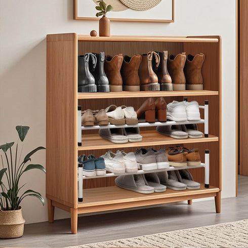 4 Closet, 1 STORAGE MANIAC Expandable Shoe Rack, Pairs Stackable Small Shoe Rack, Metal Adjustable Shoes Organizer