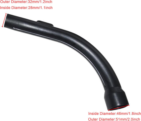 EZ SPARES Replacement for Vacuum Plastic Curved Handle Bent End Hose Wand for ML S2110 S501 S524, Replacement Part