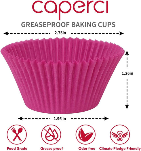 Caperci Rainbow Standard Cupcake Liners Bright Colorful Muffin Baking Cups 350-Count, Odorless, Upgraded & Food Grade Grease-Proof Paper by Caperci