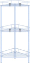 HuggieGems 3 Tier Floor Standing Corner Shower Caddy Organizer Shelf with Hooks, Bathroom