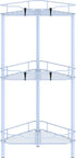 HuggieGems 3 Tier Floor Standing Corner Shower Caddy Organizer Shelf with Hooks, Bathroom