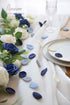 Floroom 300pcs Faux Silk Rose Petals Dusty Blue Navy for Wedding Flower Girl Basket Aisle Scatter Decoration