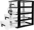 Garneck 4 Portable Drawers Desk Fridge Organizer - Clear Vanity Storage Drawers, Small Drawer Showcase for Crafts, Black