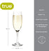 True Cuvée Crystal Champagne Flutes Set of 4, Stemmed Glasses for Sparkling Wine & Mimosas, 7oz