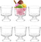 BSTKEY 6PCS Set 10 oz Glass Dessert Bowls/Cups, Cute Footed Dessert Bowls for