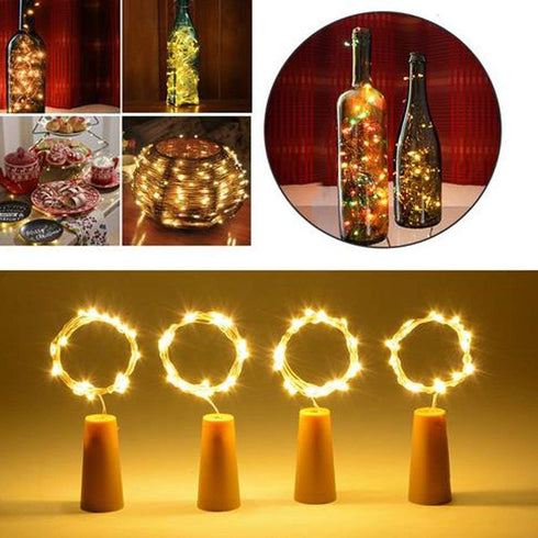 16 Pack 20LED VOOKRY Wine Bottle Lights with Cork, Fairy Lights Battery Operated Mini Copper Wire Cork Lights