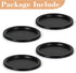 Black Iron Plate Candle Holder Set of 4, 3.8" D x 0.2" H, Elegant Decorative Stand for LED & Wax Candles