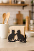 Mango Steam Tabletop Napkin/Tissue & Letter Holder, Cat Design, Black for Home, Kitchen, Restaurants