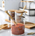 Set 3 Set Lawei of Condiment Jar with Lids and Spoons - Glass Sugar Bowls Sugar Salt Container for Sugar Serving Spice