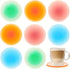 Irenare 8 Pieces Colorful Acrylic Coaster 3.9 Inches Cute Coasters Round Heat