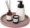 NIUnie Silicone Bathroom Tray, 9" Round Reddish Brown Vanity Organizer Decorative Countertop Tray