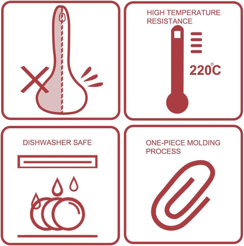 uxcell 8.3 Inch Silicone Soup Ladle Spoon, Heat Resistant to 450°F, One Piece Design for Restaurant Kitchen