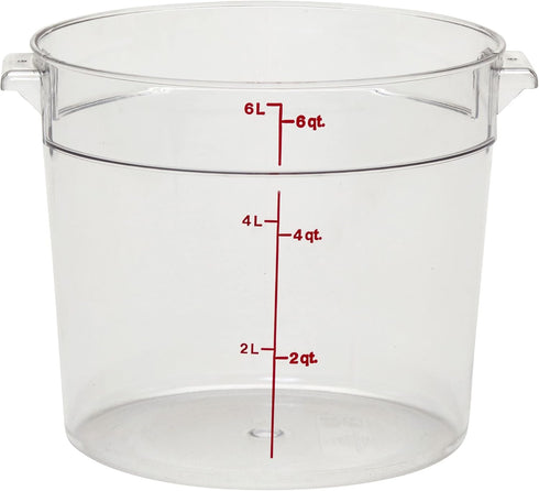 Cambro Food Storage Container, Round Series, 6 QT, Commercial Grade for Food Prep