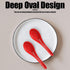 2PCS Asian Soup Spoons - Chinese Japanese Miso Ramen Wonton Dumpling Pho Rice Noodle Spoons, Red and Black