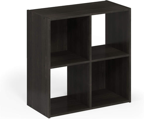 Furinno Pelli Cubic Storage Cabinet, 2x2, Espresso Finish