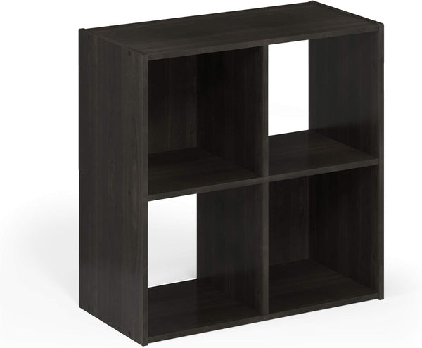 Furinno Pelli Cubic Storage Cabinet, 2x2, Espresso Finish