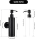 BATHSIR Matte Black Soap Dispenser, Refillable Wall Mounted Shower Soap Dispenser, Stainless Steel Clear Hand Soap Pump