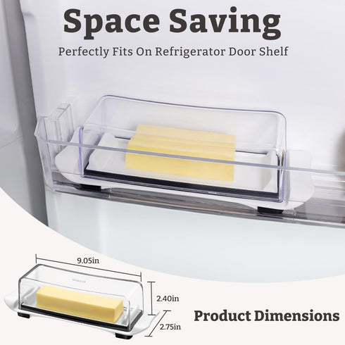 Countertop MORGLES Airtight Butter Dish with Lid, Butter Keeper for And Refrigerator, Dishwasher Safe