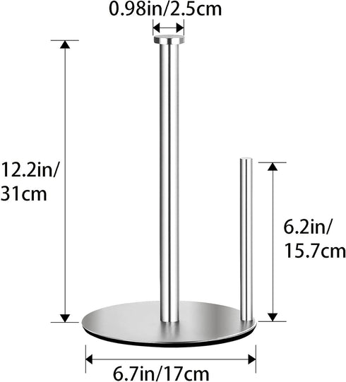Paper Towel Holder Countertop - OBODING Stainless Steel Kitchen Paper Towel Stand for Organization, Silver