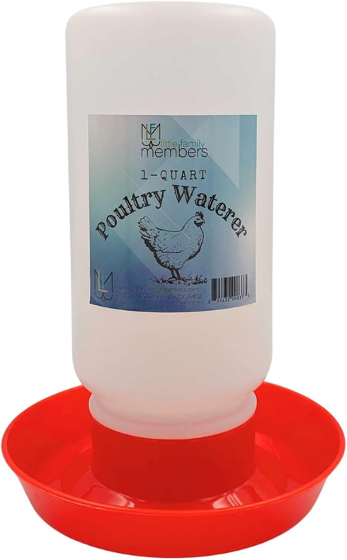 Plastic 1-Quart Chicken Waterer and Chick Drinker | Durable Watering Container for