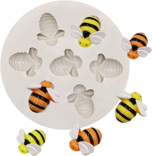 Bumble Bee Silicone Chocolate & Soap Mould - 3D Honeycomb Cake Topper & Ice Cube Desserts & Candy Mould