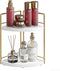 BSTSLL Bathroom Countertop Organizer, 2 Tier Wood Bathroom Counter Organizer, Vanity Organizers Corner