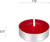 Mega Candles 100 pcs Unscented Red Tea Lights, 3.5 Hour Burn Time, Home Décor, Events