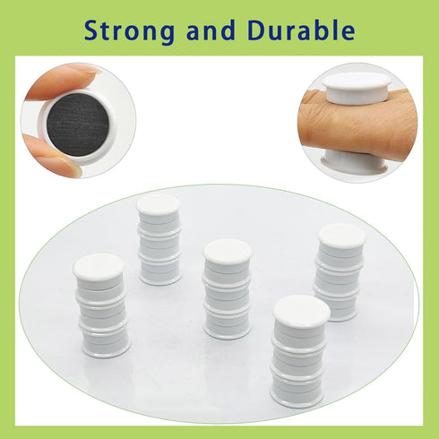 Fridge Magnets, Strong Magnets, 10 Pcs Small Magnets Refrigerator Magnets for Whiteboard, Heavy Duty Magnets, Mini Magnets, Cute Round Decorative Whiteboard Magnets for Fridge Magnet (White)