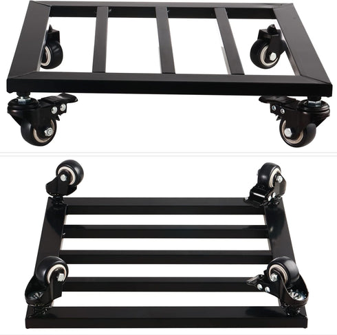 13.6 Large Metal Square Plant Caddy with Wheels Iron Wrought Rolling Plant Stand with Casters Heavy-duty Plant Dolly