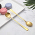 6 Pcs Stainless Steel Coffee Spoons, Round Dessert Spoons, Long Handle Spoons for Hot Chocolate, Ice Tea, Latte
