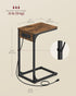 2 ULET362K01 VASAGLE C-Shaped Side Table, End Table with Charging Station, C Table for Couch, Sofa, Adjustable Feet