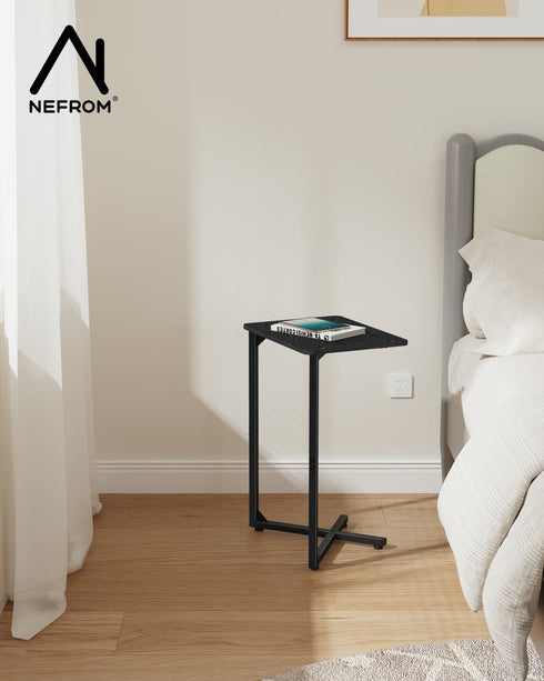 Generic Set 2, ET-X-BKW2 NEFROM C-Shaped End Tables, Sofa TV Trays of Small Couch Side Table for Living Room, Bedroom