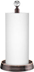 Steel Paper Towel Holder with Crystal Ball, Countertop Stand for Kitchen, Bars & Dining Tables, Oil Rubbed Bronze