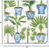 Caspari Potted Palms Paper Cocktail Napkins, Two Packs of 20 in White