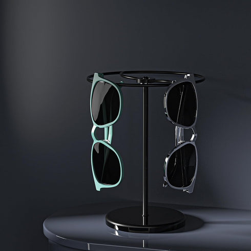 360 Rotating Sunglasses Organizer Stand, Eyewear Display Holder Stand, Eyeglasses Stand Rack for Nightstand Desk Bedroom or Shop Selling (Black) by Justsoso