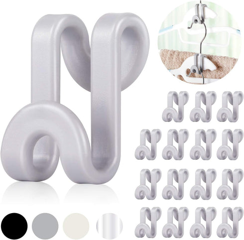 Mlici Connector Hooks Hanger Extenders for Velvet Hangers, Heavy Duty Space Saving Mini Cascading