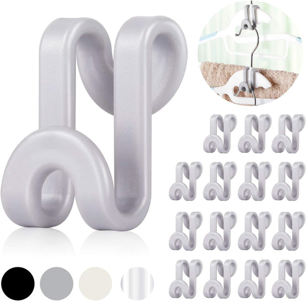 Mlici Connector Hooks Hanger Extenders for Velvet Hangers, Heavy Duty Space Saving Mini Cascading