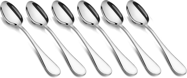 6-Piece Dinner Spoon Set - Stainless Steel Table Spoon Flatware, 7-Inch, Mirror Polishing