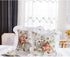 FADFAY Rose Floral Throw Pillow Covers, 18x18 Set of 2 Cotton Cushion Covers, White Ruffle Decorative Pillowcases