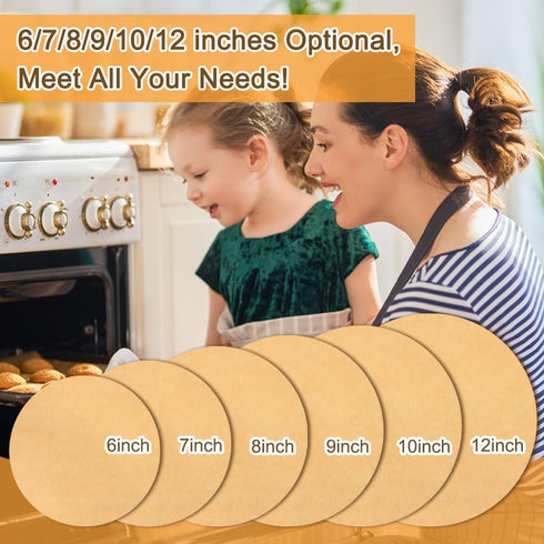 BYKITCHEN 10 Inch Parchment Paper Rounds, Non-Stick Pre-Cut Sheets for Baking, Set of 100 for Various Pans.