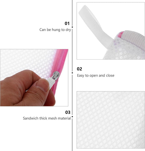 6pcs Mini Mesh Laundry Bags, Zipper Wash Bags for Clothes, Foldable Washing Machine Bags, Soap Pouch Saver