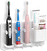simpletome Adhesive Electric Toothbrush Holder, Wall Mounted Razor Hanger Bathroom Organizer (White)