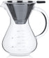 Pour Over Coffee Maker, Reusable 400ml Borosilicate Glass Hand Drip Manual Dripper Brewer Pot with Scale, Portable for