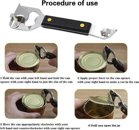 Manual Can Opener - Versatile 4-In-1 Kitchen Tool for Restaurants and Camping Trips (2)