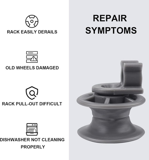 4581DD3002A Upper Dishrack Roller Wheels Assembly, Fit for L-G Dishwasher Parts, 8 Pack