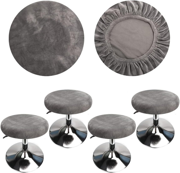 Velvet Bar Stool Covers Round 12-16 Inch/30-40cm Barstool Covers Round, Luxurious Fabric