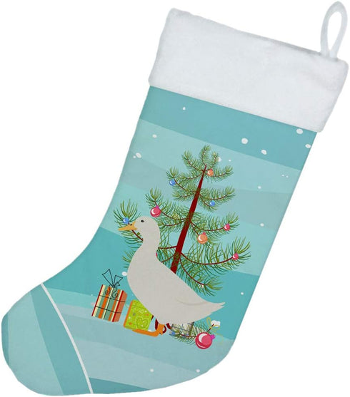 Caroline's Treasures BB9227CS American Pekin Duck Christmas Stocking, Teal Hanging Decor for Holiday Season
