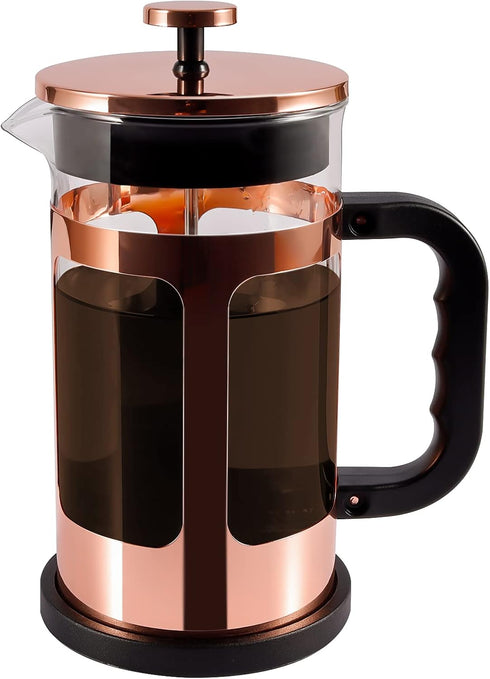 French Press Coffee Tea Maker, Upgrade Heat Cold Resistant Thickened Glass, 4 Level Stainless Steel Filtration, 1000ml