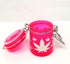Airtight Glass Herb Mini Storage Jar with Clamping Lid, Available in Frosted Neon Pink/Silver Leaves Design
