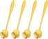 uxcell 4Pcs Gold Stainless Steel Flower Spoons, 5 Inch Cherry Blossom Shape Coffee Spoon for Espresso, Dessert